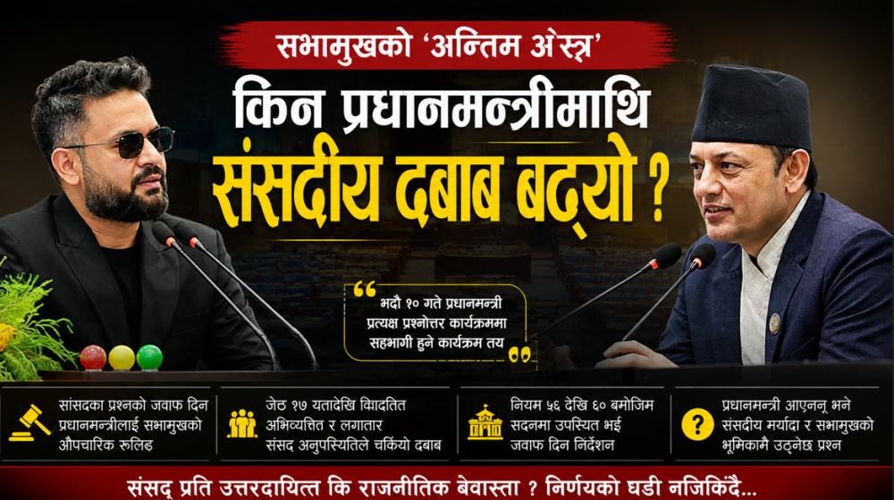 सभामुखको ‘अन्तिम अस्त्र’,  किन प्रधानमन्त्रीमाथि संसदीय दबाब बढ्यो ?