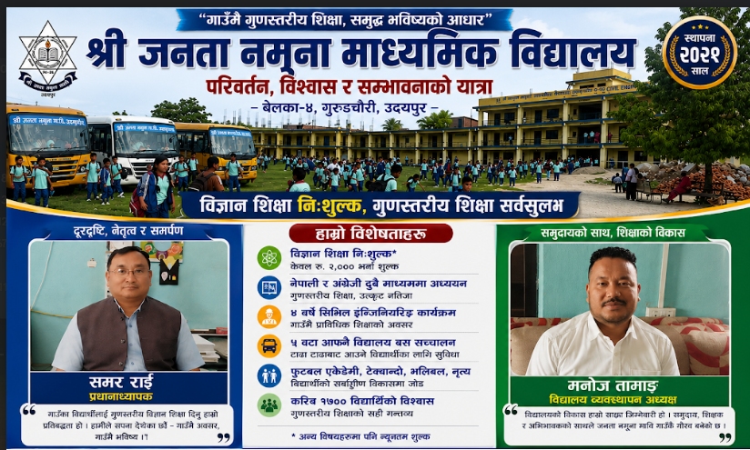 गाउँमै निःशुल्क विज्ञान पढाउने जनता नमूना मावि