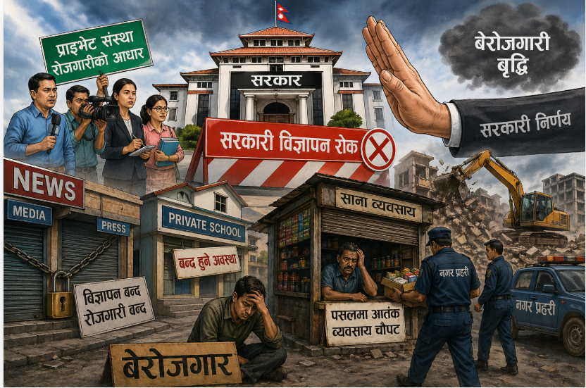 प्राइभेटमा सरकारी आतंक–बेरोजगार बढाउने बर्बादी  