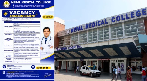 नेपाल मेडिकल कलेजमा खुल्याे रोजगारी