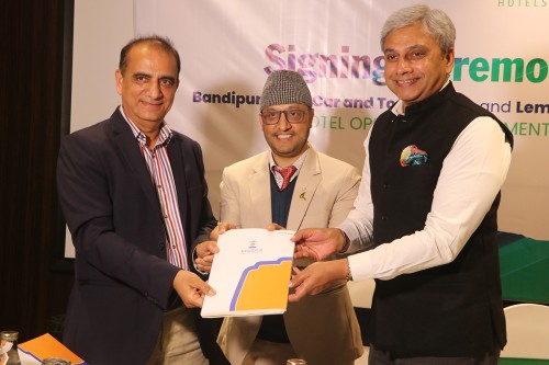 बन्दीपुर केवलकार एण्ड टुरिजम लिमिटेड र लेमन ट्री होटल्सबीच फ्रेन्चाइजी सम्झौता